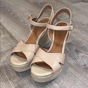 Clarks Nude Espadrille Wedges sz 6.5